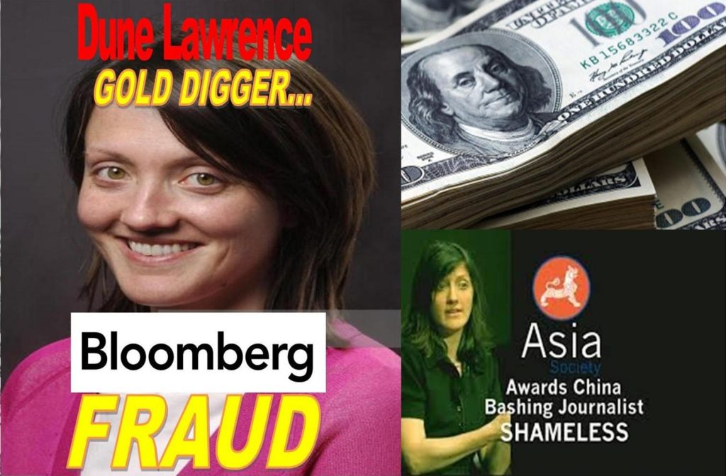 DUNE LAWRENCE, BLOOMBERG REPORTER, ASIA SOCIETY Shamelessly Promotes Racism, CHINA RACIST