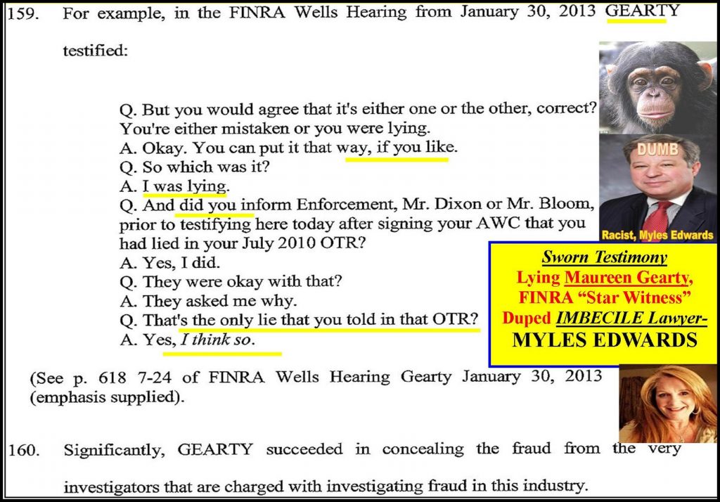 MYLES EDWARDS, LAWYER, FINRA ARBITRATOR DUPED IN MAUREEN GEARTY FRAUD