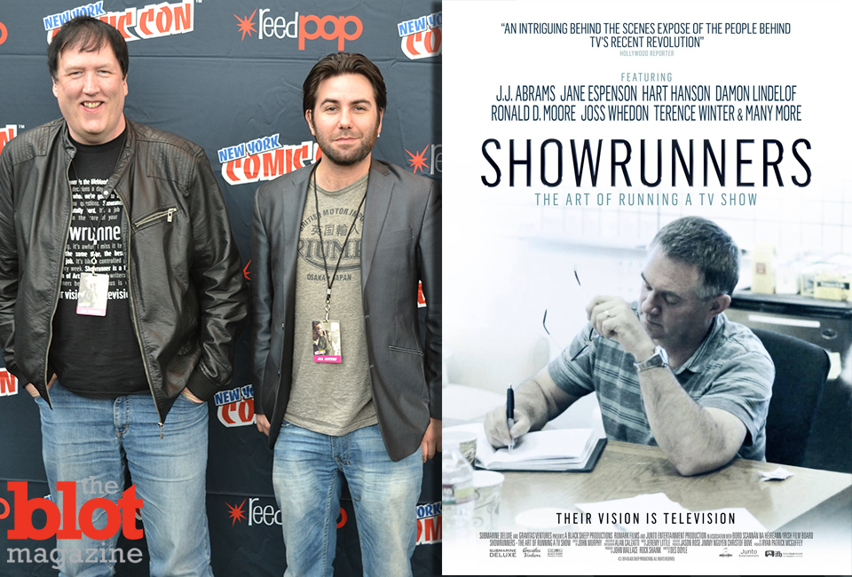 'Showrunners' director Des Doyle, left, and producer Ryan Patrick McGuffey at NYCC. (Left photo by Nikki M. Mascali)