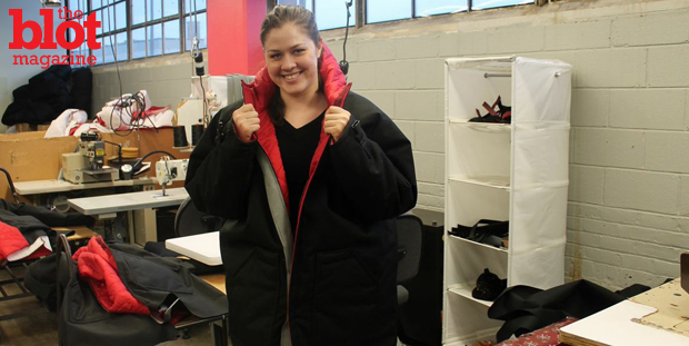 The Empowerment Plan founder designed a coat for the homeless that opens to a sleeping bag. Even better? She hires homeless women to make them. (Photo by Erika George)