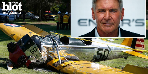Harrison Ford crashed a small plane on a golf course last week. Many celebs lost their lives in the air, so why do they feel the need to fly themselves? (mirror.co.uk photo)