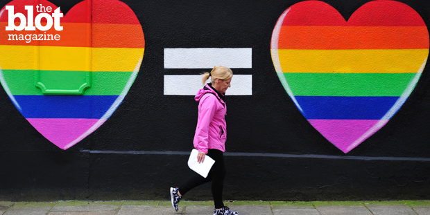 While the land of the free and home of the brave still dithers on marriage equality, Ireland, via a popular referendum, approved a gay marriage amendment. Above, a woman walks past a pro-gay marriage mural in Dublin last week. (© AIDAN CRAWLEY/epa/Corbis photo)