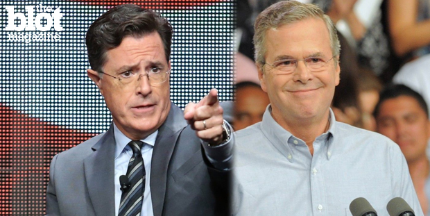 In a possible boost to his presidential campaign, Jeb Bush came off as humorous and human on the debut of “The Late Show with Stephen Colbert" last night. (cnn.com photo) 