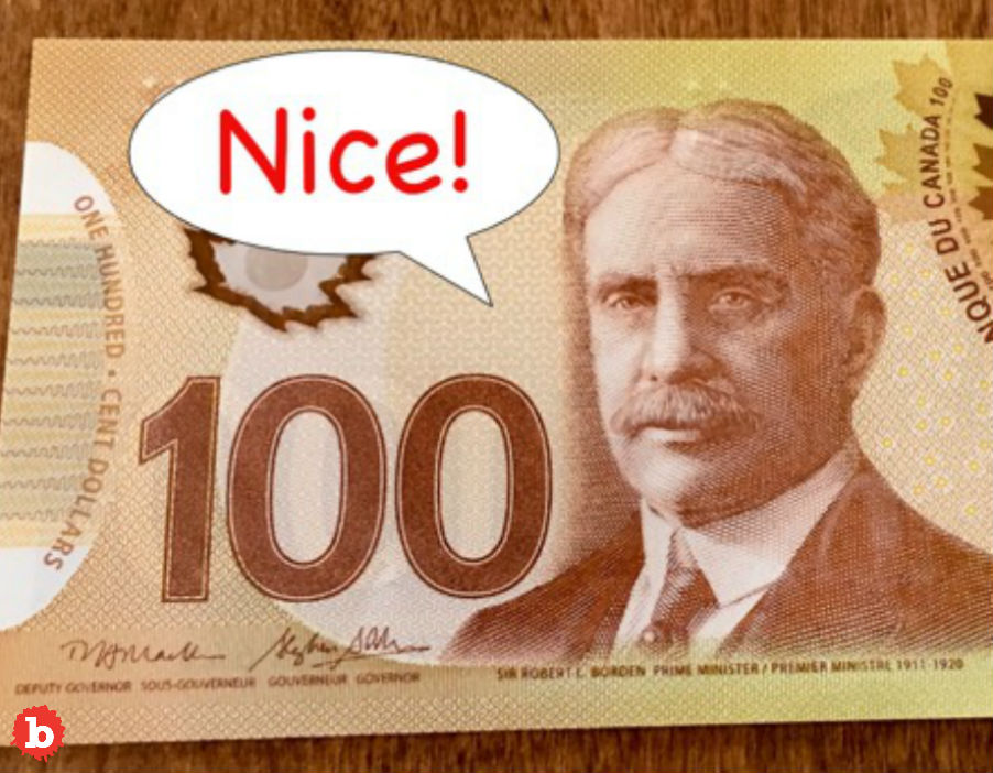 Mysterious Canadian Leaves 100 Bills and Uplifting Notes