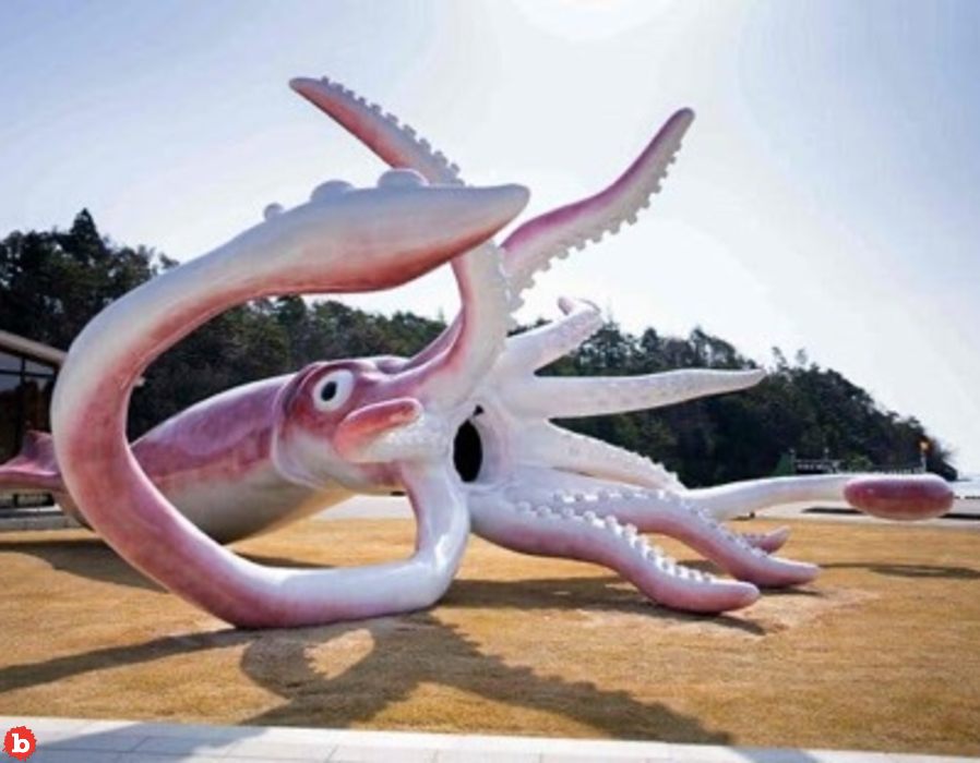 Noto, Japan, Spends $228 Grand on 43-Foot Long Pink Squid Statue